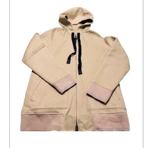 Coach Beige Wool Jacket with Pink Details